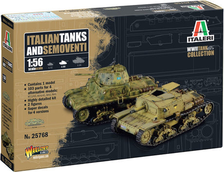 Italeri Modellbausatz Flugzeug – 25768 italienische Panzer – Semoventi Wwii – 1 Panzer mit 4 Bauoptionen aus Kunststoff – 1:56 – Modellbau