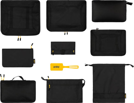 Abbey camp packing cubes - set van 10 - rpet - zwart - houston-10 - m