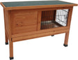 Flamingo-Kaninchenstall – kompakter Outdoor-Kaninchenstall mit Nachtkäfig und Gitterbereich – 91,5 x 45 x 70 cm – Kaninchenstall Hase klassisch braun