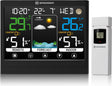 Bresser Wetterstation – meteotemp bf – Touchscreen – Schwarz – Thermo-Hygro-Meter – drinnen und draußen