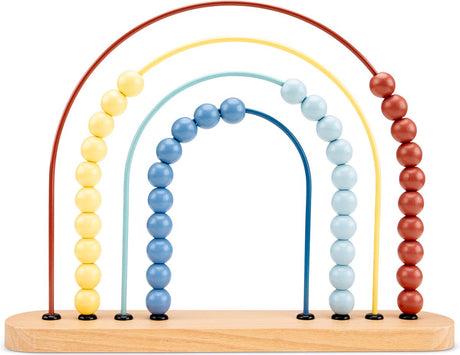 Woet ® houten telraam abacus - pastelkleurig reken speelgoed - leer tellen en kleuren herkennen - educatief telspel - vanaf 1 jaar