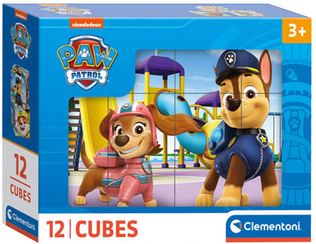 Clementoni – 12 Blöcke Puzzle – Paw Patrol – 6 Bilder – ab 3 Jahren