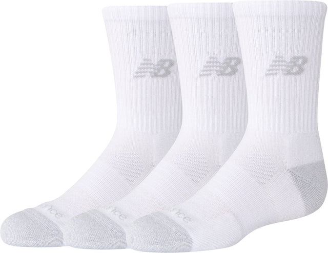 New Balance Youth Active Crew Socken 3er-Pack Unisex-Sportsocken – Weiß