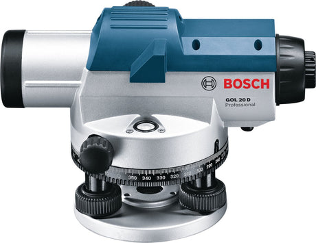 Bosch optisch nivelleertoestel gol 20 d (insteldoorn; lensbescherming; meetplaat; schietlood; statief bt 160 professional; transportkoffer)