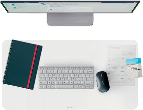 Leitz große Schreibtischunterlage 70x36 cm – rutschfest und wasserfest – Schreibtischunterlage – für Tastatur und Maus – transparent