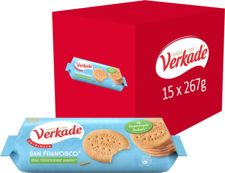 Verkade San Francisco Kekse – Null – 0 % Zuckerzusatz – 15 x 267 Gramm