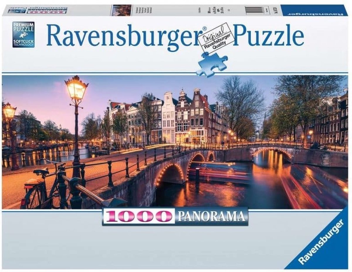 Ravensburger Puzzle Amsterdam bei Nacht – Puzzle 1000 Teile.