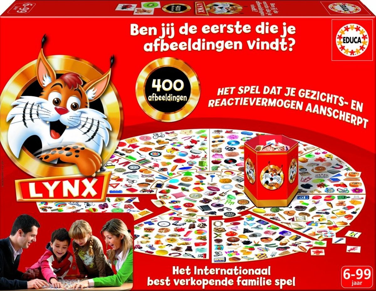 Educa – Brettspiel – Luchs – Bilder finden – Reaktionsfähigkeit – Sehvermögen – Gedächtnisspiel