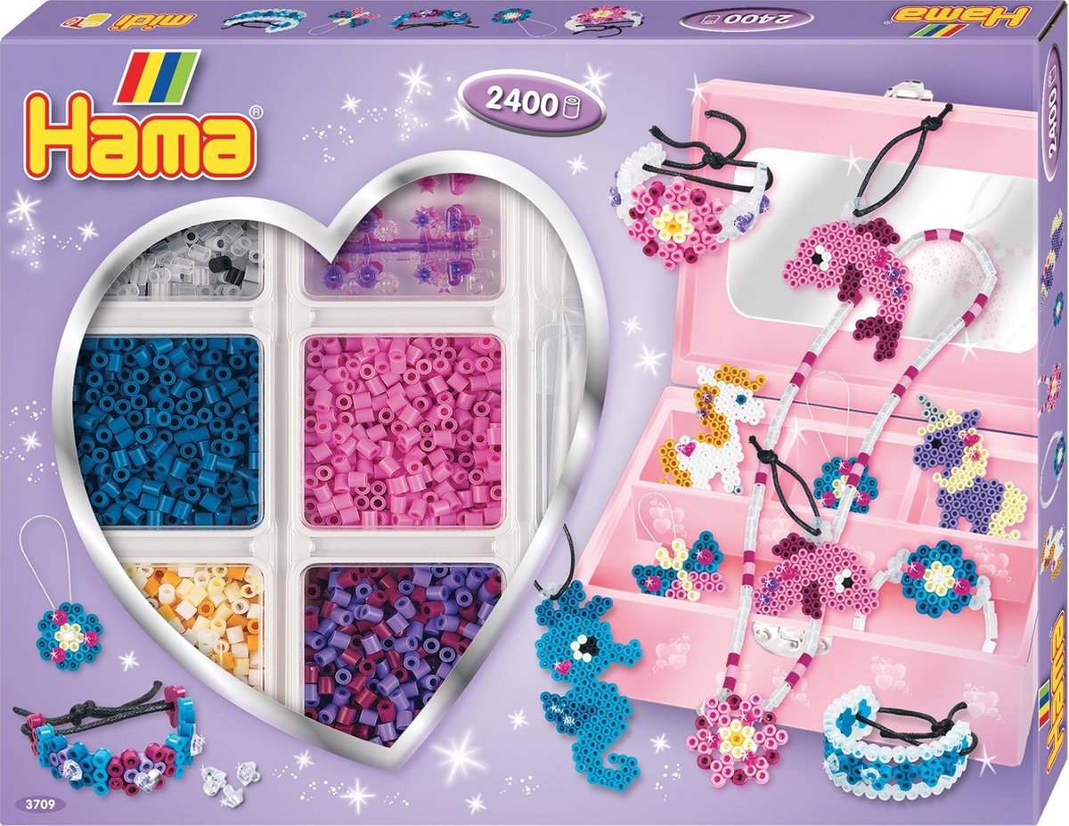 Hama Bügeln Perlen -Set Schmuck machen lila, 2400st.