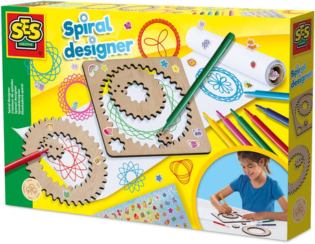 Ses kreativer Holzspiralen-Designer – kreatives Zeichenset für Kinder ab 5 Jahren – erstellen Sie über 40 einzigartige Spiralen mit Holzrädern – perfekt für junge Künstler