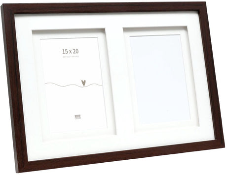 Deknudt frames multifotolijst - bruin - passe-partout - 2 foto's 15x20