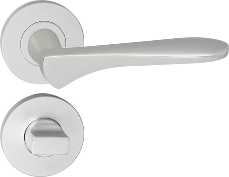 Impresso Türgriff - Watford - für den Innenbereich - rund mit runder WC-Rosette - Aluminium - 2 Stück
