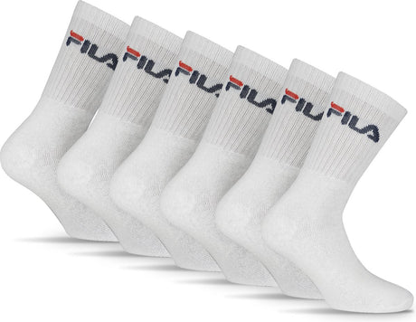 Fila – Crew-Sportsocken | 6er-Pack | Sportsocken | Größe 35 38 - weiß 35-38