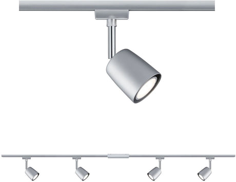 Paulmann Urail Rail Spot Cover Starterset GU10 max. 4x10W dimmbar 230V Chrom matt, Chrom