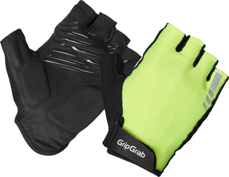 Gripgrab – Damen Ride gepolsterte Sommer-Fahrradhandschuhe mit kurzen Fingern für Damen mit Polsterung – Damen – gelbe Hi-Vis