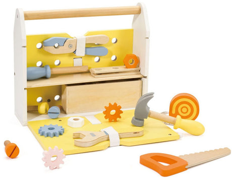 Classic World Holz-Werkzeugkasten modern – Spielzeugset 27-teilig.