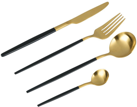 Alpina Besteckset 16-teilig – Edelstahlbesteck für 4 Personen – Esslöffel, Löffel und Messer – spülmaschinenfest