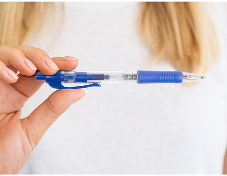 Q-Connect Kugelschreiber, einziehbar, 0,7 mm, mittlere Spitze, blau, Schachtel mit 10 Stück