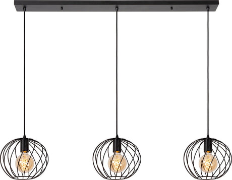 Lucide danza - hanglamp - 3xe27 - zwart