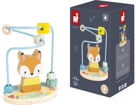Janod – transparent – Perlenrahmen – kleines Fuchs-Perlenlabyrinth