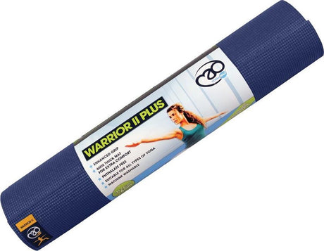 Fitness-mad yogamat warrior ii plus 6mm donkerblauw antislip comfort.