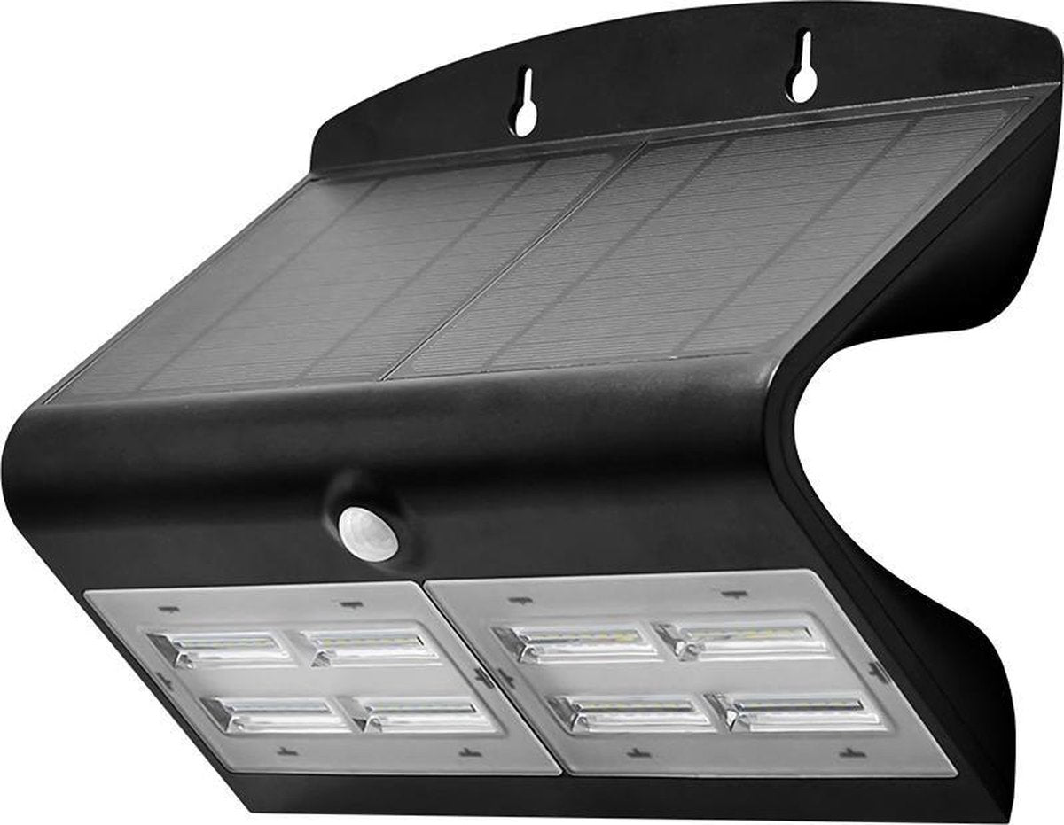 V-tac vt-767-7-b solar wandlamp - ip65 waterdicht - zwart - 8w - 850 lumen - 4000k