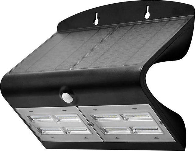 V-tac vt-767-7-b solar wandlamp - ip65 waterdicht - zwart - 8w - 850 lumen - 4000k