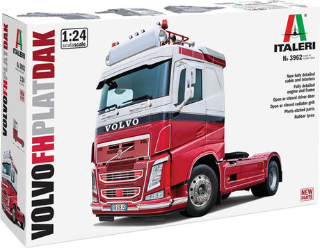 Italeri Modellbausatz LKW – 3962 Volvo FH4 LKW 4x2 Flachdach Kunststoff – 1:24 – Modellbau