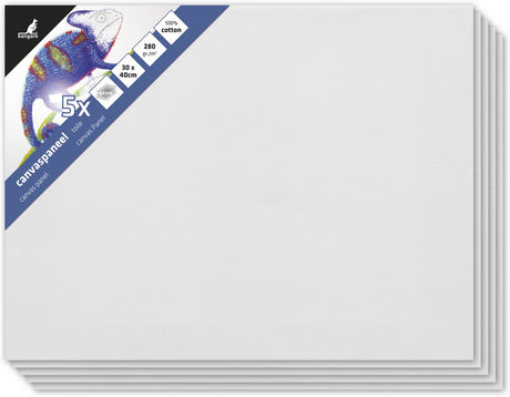 Kangaro-Leinwandpaneel – 30 x 40 cm – 3-mm-Platte – 3-fach grundiert – Set mit 5 Stück