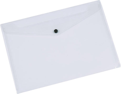 Q-Connect Dokumentenmappe, A5, transparentes PP, Druckknopfverschluss, 12 Stück