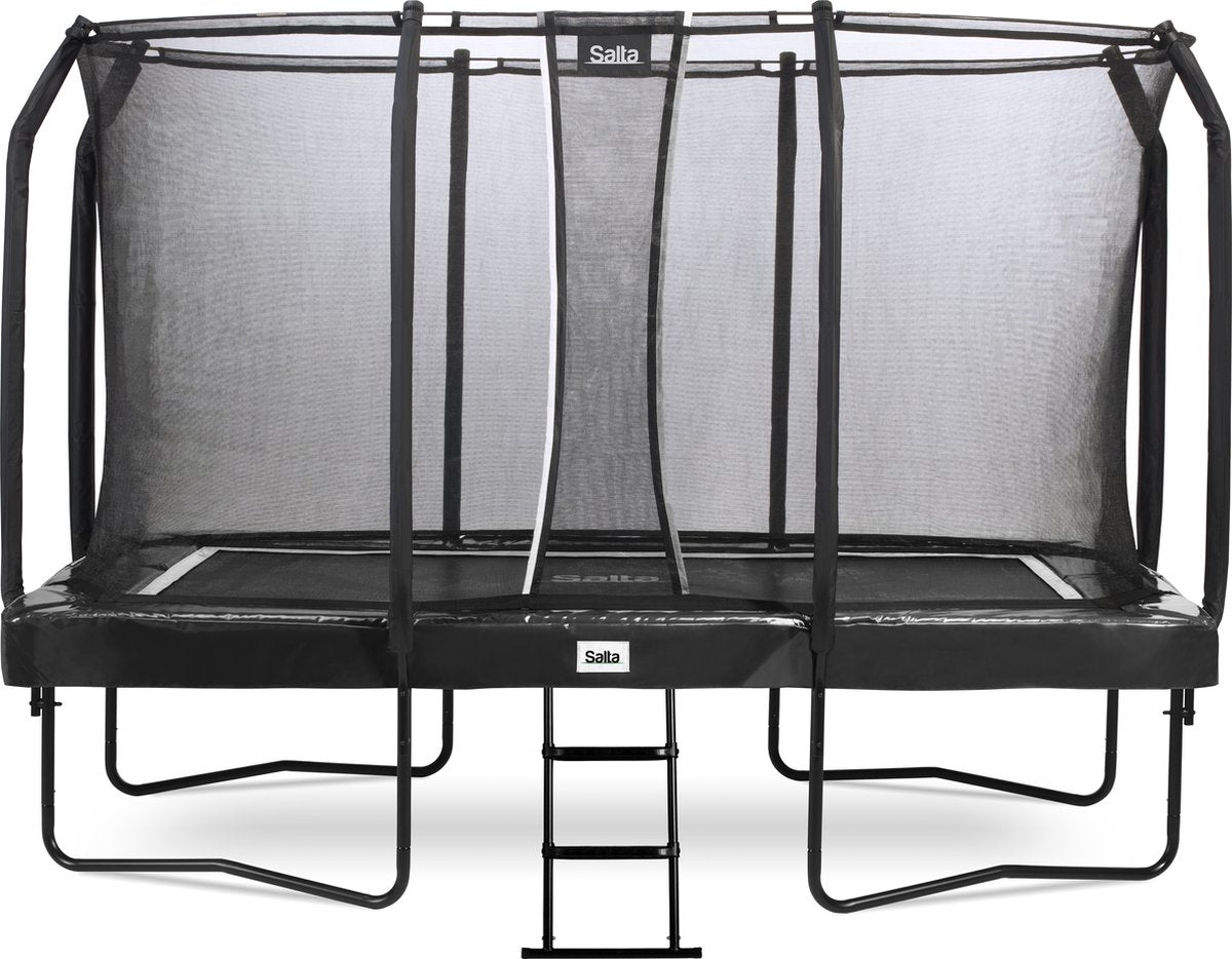 Salta first class - trampoline met veiligheidsnet en ladder - 366 x 214 cm - zwart