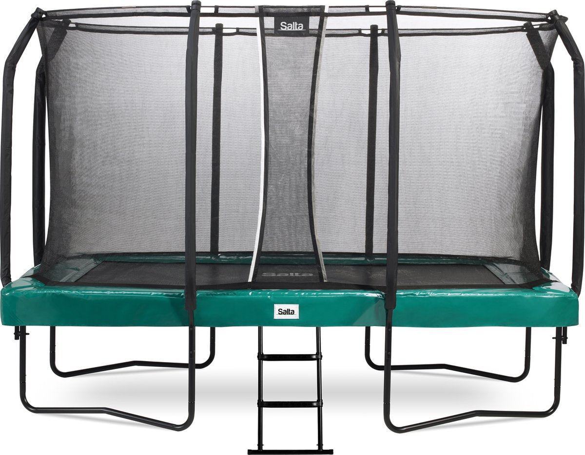 Salta first class - trampoline met veiligheidsnet en ladder - 366 x 214 cm - groen