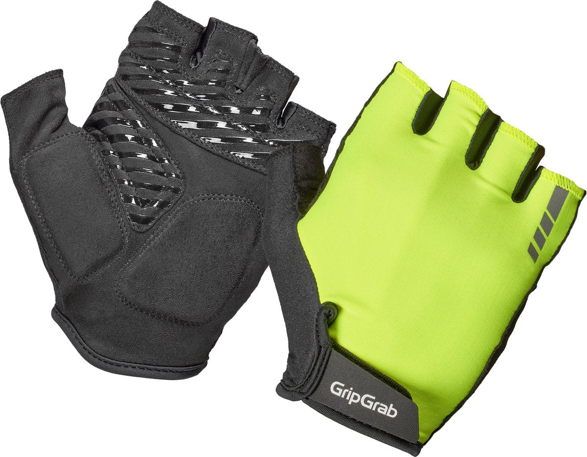 Gripgrab – Proride RC Max Kurzfinger-Sommer-Fahrradhandschuhe mit Polsterung – gelbe Hi-Vis – Herren – Größe S