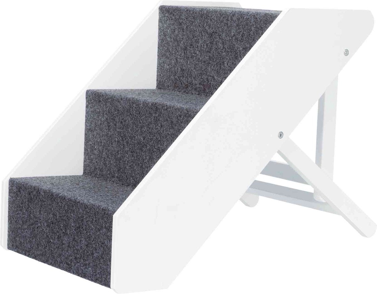 Trixie - Tiertreppe - höhenverstellbare Treppe - weiß - 67x40x40-47 cm