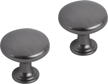 Differnz knop rond - bol - 30 mm - gun metal