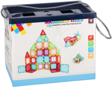 Ottosimon magnetische tegel speelgoed set 45-delig in opbergbox.