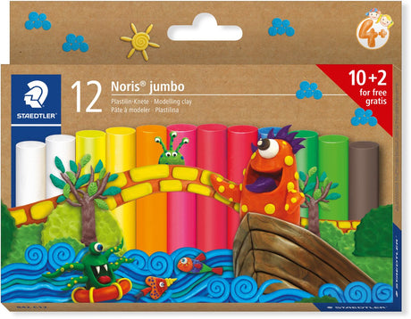 Staedtler noris jumbo 842 boetseerklei - 12 kleuren - vanaf 4 jaar
