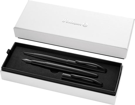 Pelikan Jazz – Geschenkset – Füllfederhalter – Kugelschreiber – Carbon (schwarz)