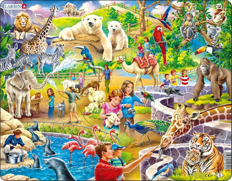Selecta Larsen Puzzle Tiere – im Zoo, 48 Teile.