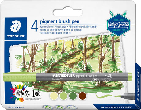 Staedtler Pigmentpinselstift-Set 4 Farben Waldfarben