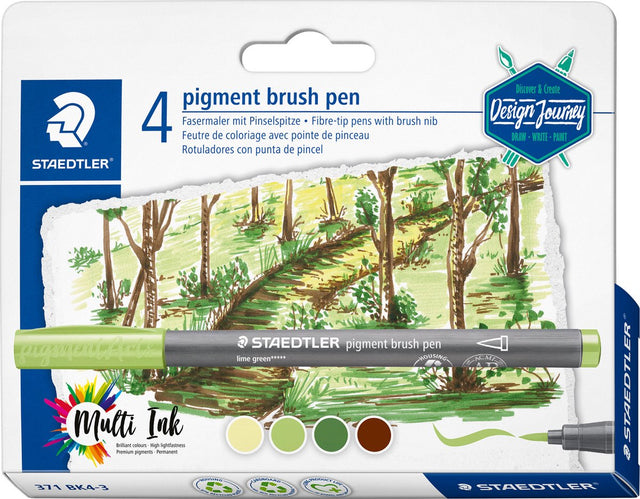 Staedtler Pigmentpinselstift-Set 4 Farben Waldfarben