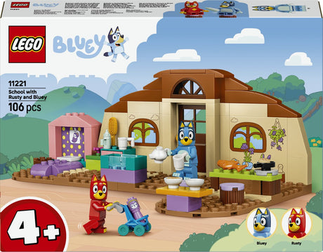 Lego Bluey School mit rostigen und blauen Spielzeugen für Kleinkinder und Vorschulkinder 11221