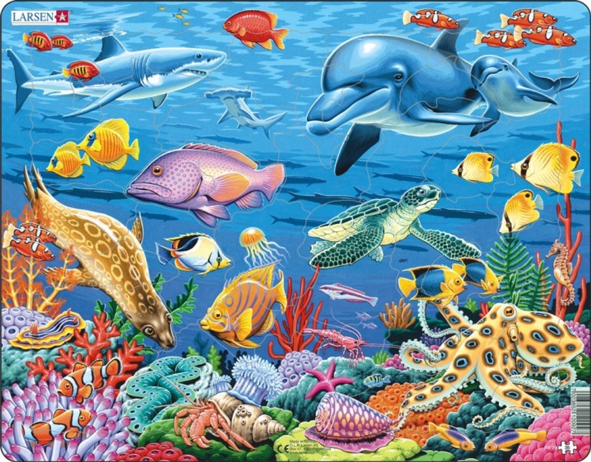 Selecta Larsen Puzzle Tiere – Korallenriff, 35 Teile.