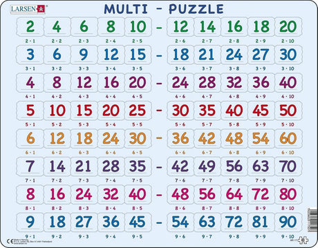 Selecta Larsen Puzzle zum Rechnen lernen - Tabellen, 80 Teile.
