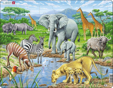 Selecta Larsen Puzzle Tiere – Afrikanische Savanne, 65 Teile.