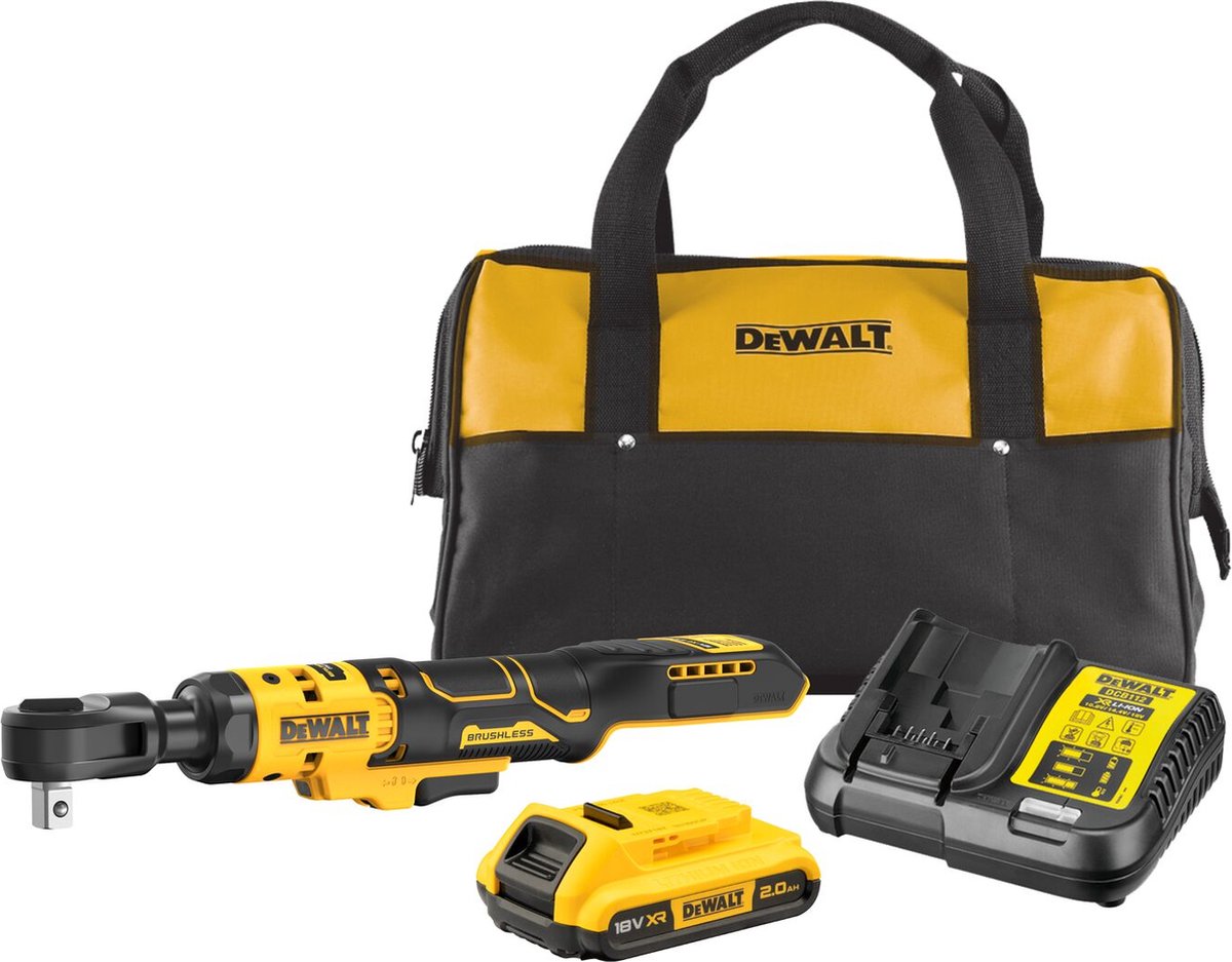 Dewalt DCF512D1 Akku, rechtwinkliger Ratschenschlüssel, 1 2 Sicherungsstift, 18 V XR, 2,0 Ah, im Beutel