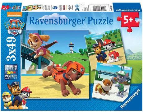 Ravensburger Paw Patrol: Team auf 4 Beinen – 3x49 Teile – Kinderpuzzle