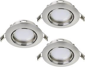Eglo peneto - inbouwspotje - led - ø87mm. - nikkel-mat - set 3 spots - richtbaar