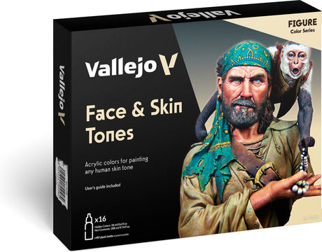 Vallejo Hobby Paint Acrylfarbe – 70258 Modellfarbe – Farben für Gesichts- und Hauttöne – Acryl-Set, 16 x 18 ml Farbset