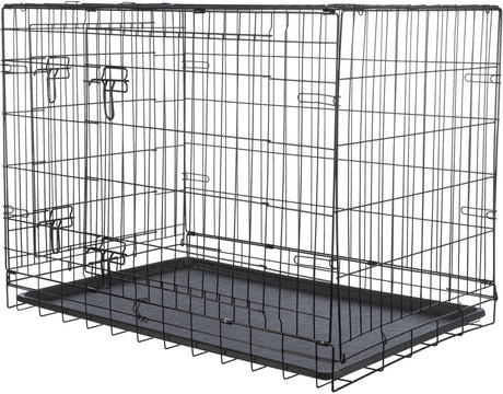 Trixie Hundehütte – faltbar, schwarz – 93 x 62 x 69 cm, mit Sicherheitsschlössern, Kunststoff-Schiebeschublade